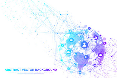 global structure networking and data connection vector image