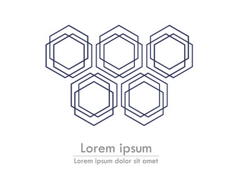 hexagonal background line with text stylized card vector image