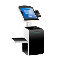 self service kiosk with terminal realistic vector image