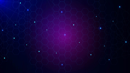 abstract hexagonal with connecting dots and lines vector image