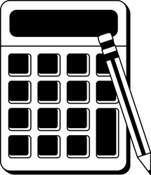 calculator with blank buttons and screen icon vector image