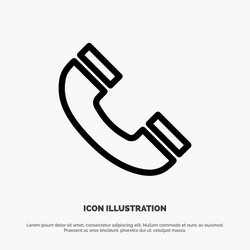 call interface phone ui line icon vector image