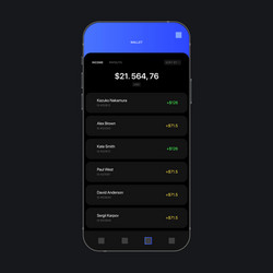 Digital wallet ui screen concept incoming vector