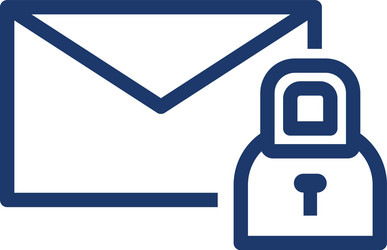 isolated envelope message and padlock vector image