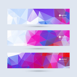 set of banners with triangles and polygon mesh vector image