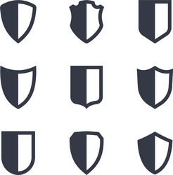 Shield frames simple icons set vector