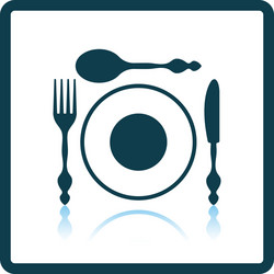 silverware and plate icon vector