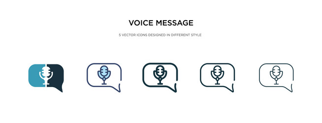 voice message icon in different style two vector image