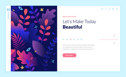 web page design template for beauty vector image