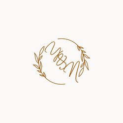 Ny initial wedding monogram logo Royalty Free Vector Image
