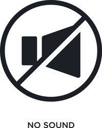 black no sound isolated icon simple element from vector image