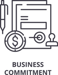 business commitment line icon concept vector