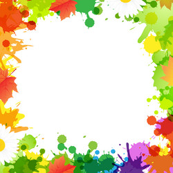 frame with blob and leaves vector image