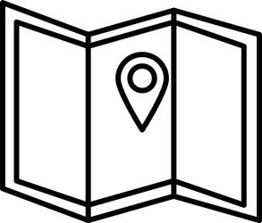 gps mark on map line style icon design vector image