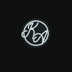 initials ka logo monogram with simple circle line vector image