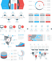 set infographic elements and objects vector image