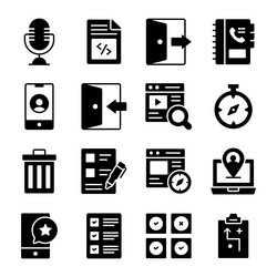 set of user interface icons web design vector image