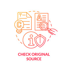 Check Original Source - Red Icon vector image
