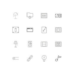 electrical linear thin icons set outlined simple vector image