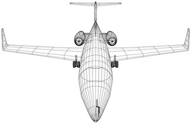 plane wireframe concept created vector