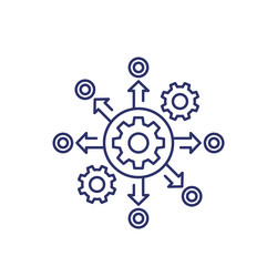 process automation operations line icon vector