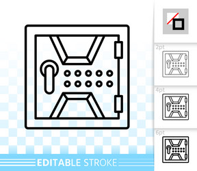 Safe simple black line bank cell box icon vector