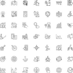 Self-motivation linear icons signs symbols vector