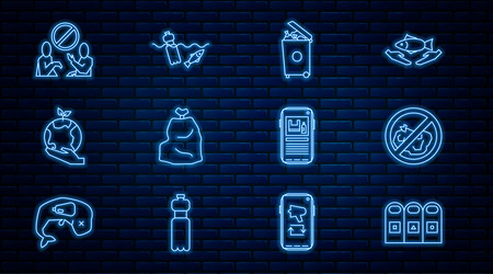 set line trash in garbage cans sorted vector image