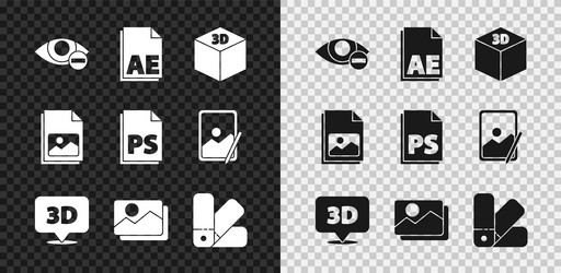 set red eye effect ae file document isometric vector image