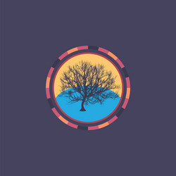 technology colorful round background with tree vector image