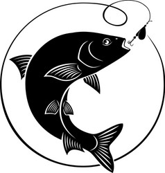 Black Chub Fish Silhouette Vector Image