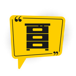 black drawer with documents icon isolated on white vector image