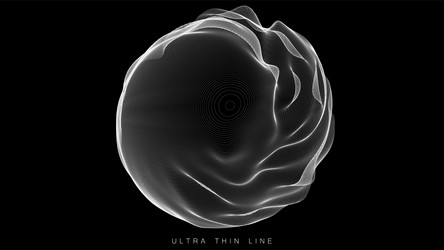 Distorted line spheres thin line glitch Royalty Free Vector