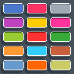 flat blank web button rounded rectangle icon vector image