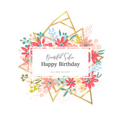 Floral Geometric Banner Vector Image