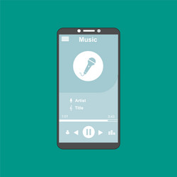 media player application app template with flat vector image