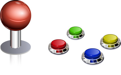 Retro Arcade Joystick Controls vector image