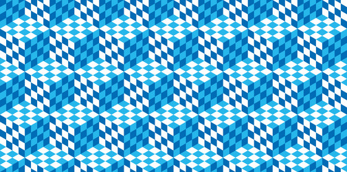 seamless pattern with checkered 3d cubes vector image