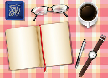 a topview of table with things vector image