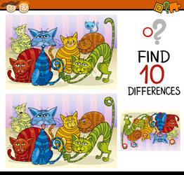 Finding differences game cartoon vector