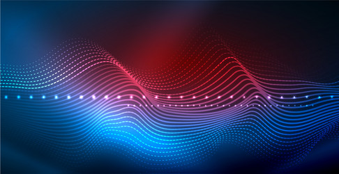 glowing abstract wave on dark shiny motion magic vector