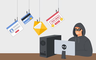 hacker phishing attack web fraud online security vector image