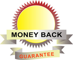 Seal with scroll money back guarantee vector