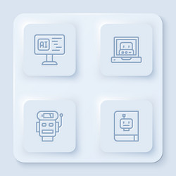 set line software creating robot low vector image