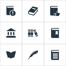 set of simple knowledge icons vector image
