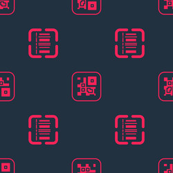 set scanner scanning bar code and qr on seamless vector image