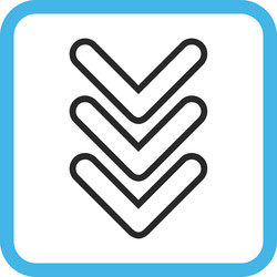 triple pointer down icon in a frame vector image