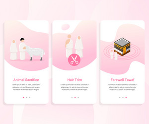 user interface kit for hajj guide step vector image