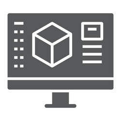 3d design glyph icon model and computer vector image