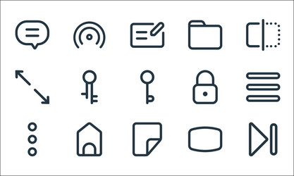 interface line icons linear set quality vector image